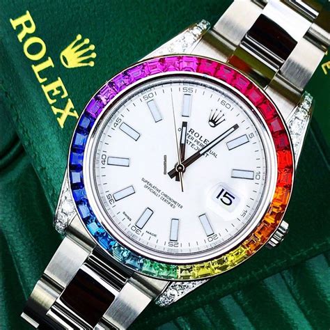 rolex rainbow for sale|rolex with rainbow bezel.